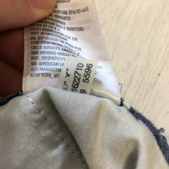 American Eagle Striped Paperbag Denim Shorts Size 6 - Picture 5 of 9